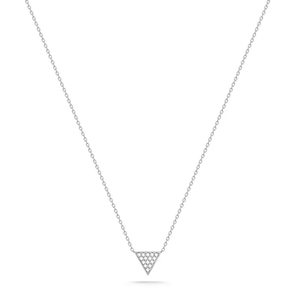 LIKE NEW Dana Rebecca Designs Emily Sarah White Gold Triangle Necklace 16”